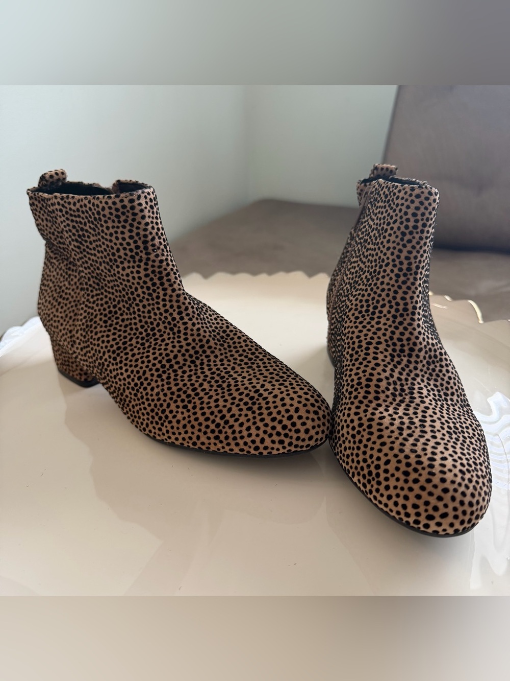 GB Girls Jayden NWT Leather Cheetah Leopard Ankle Boots Booties Youth Size 4M